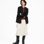 Collarless Wool Blazer - G R A Y E