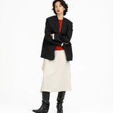 Collarless Wool Blazer - G R A Y E