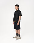 Convertible Collar Overshirt - Black - G R A Y E