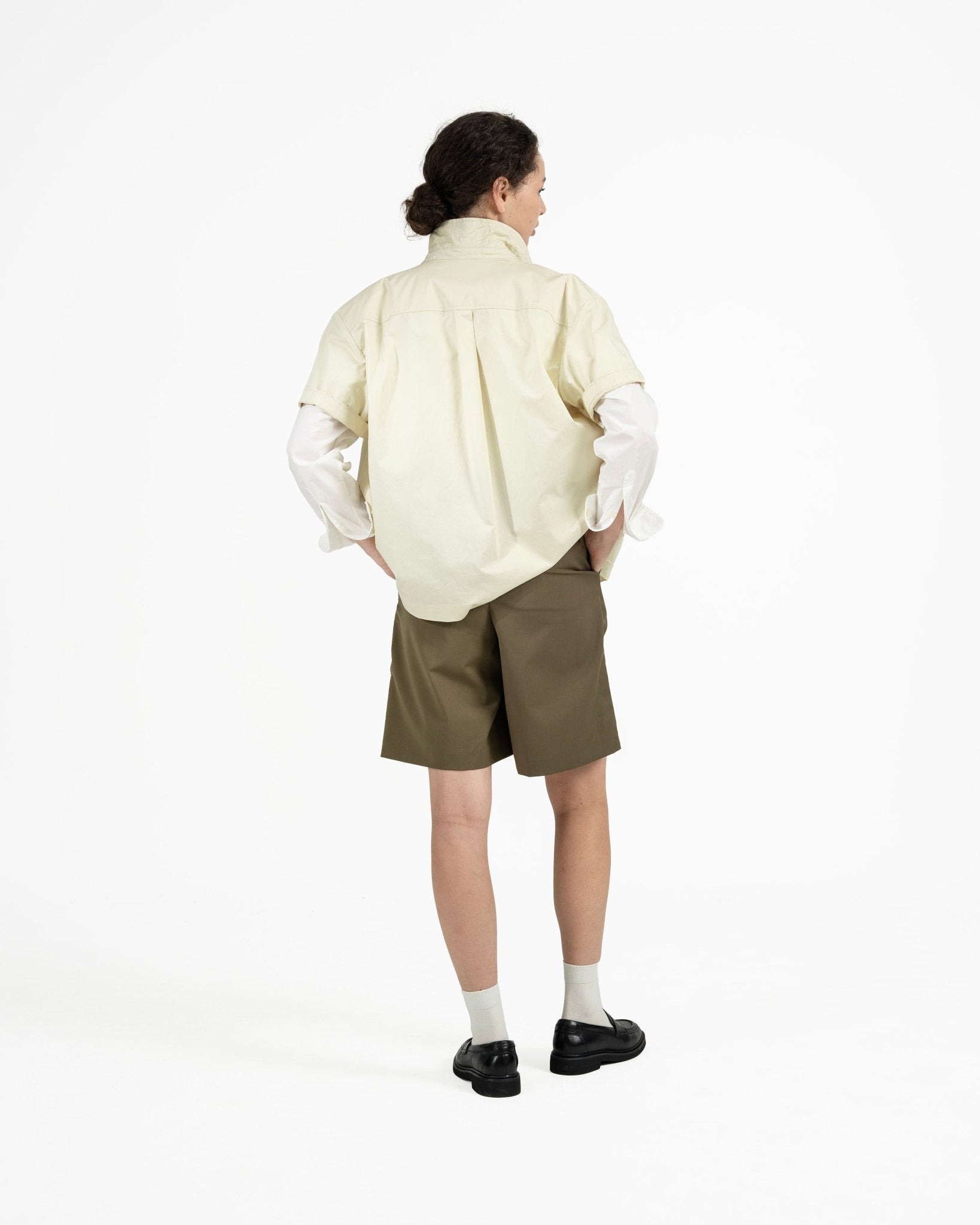 Convertible Collar Overshirt - Butter - G R A Y E