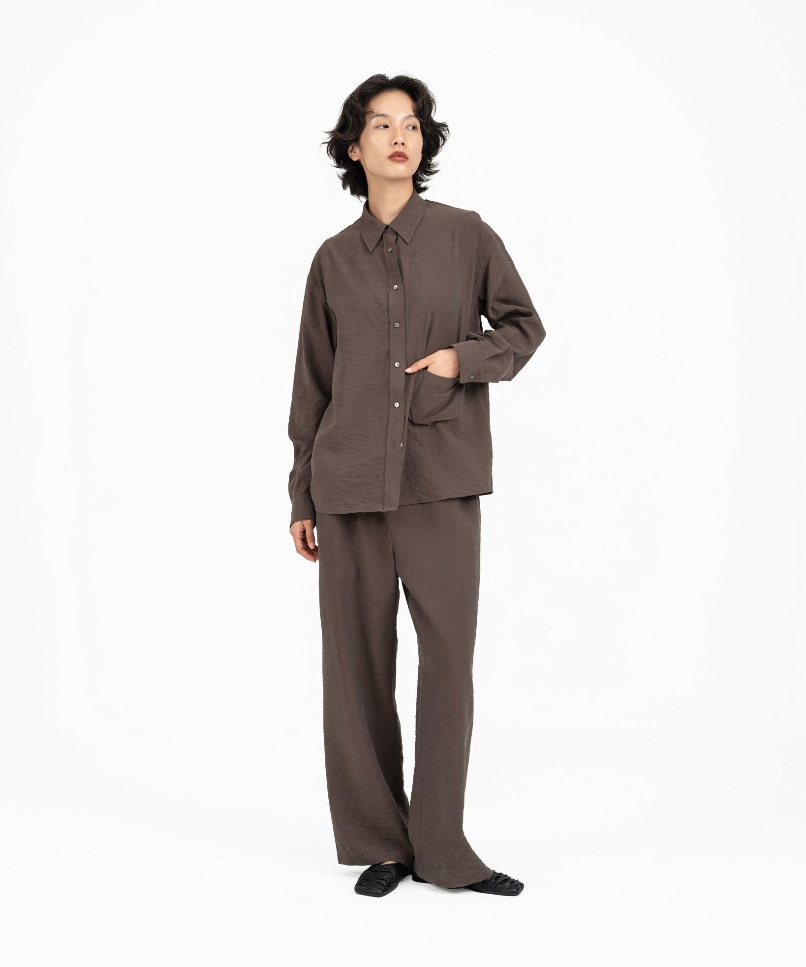 Crinkled Silk Shirt - G R A Y E