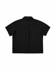 Cropped Tie Shirt - Black - G R A Y E