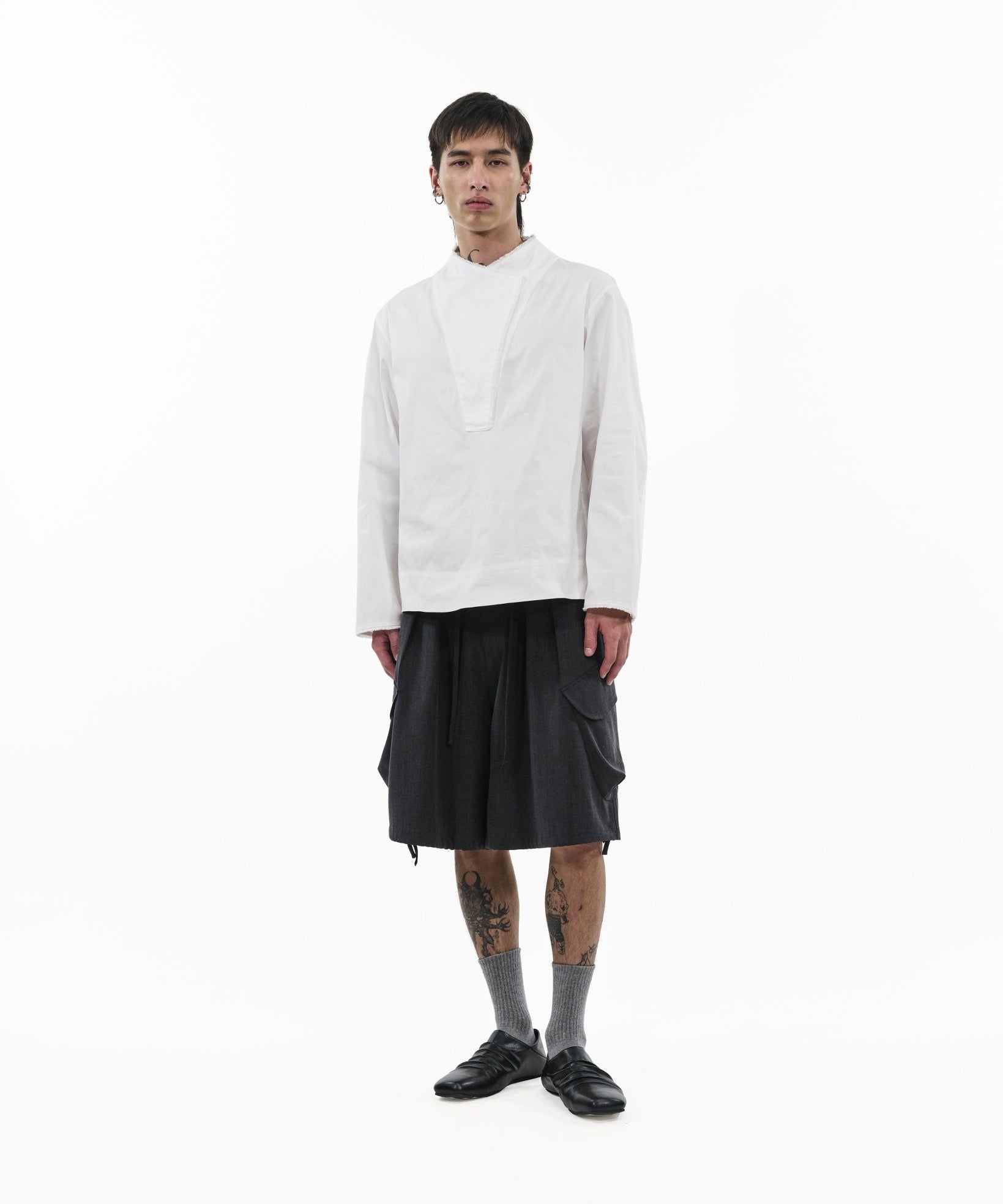 Cross Placket Shirt - G R A Y E