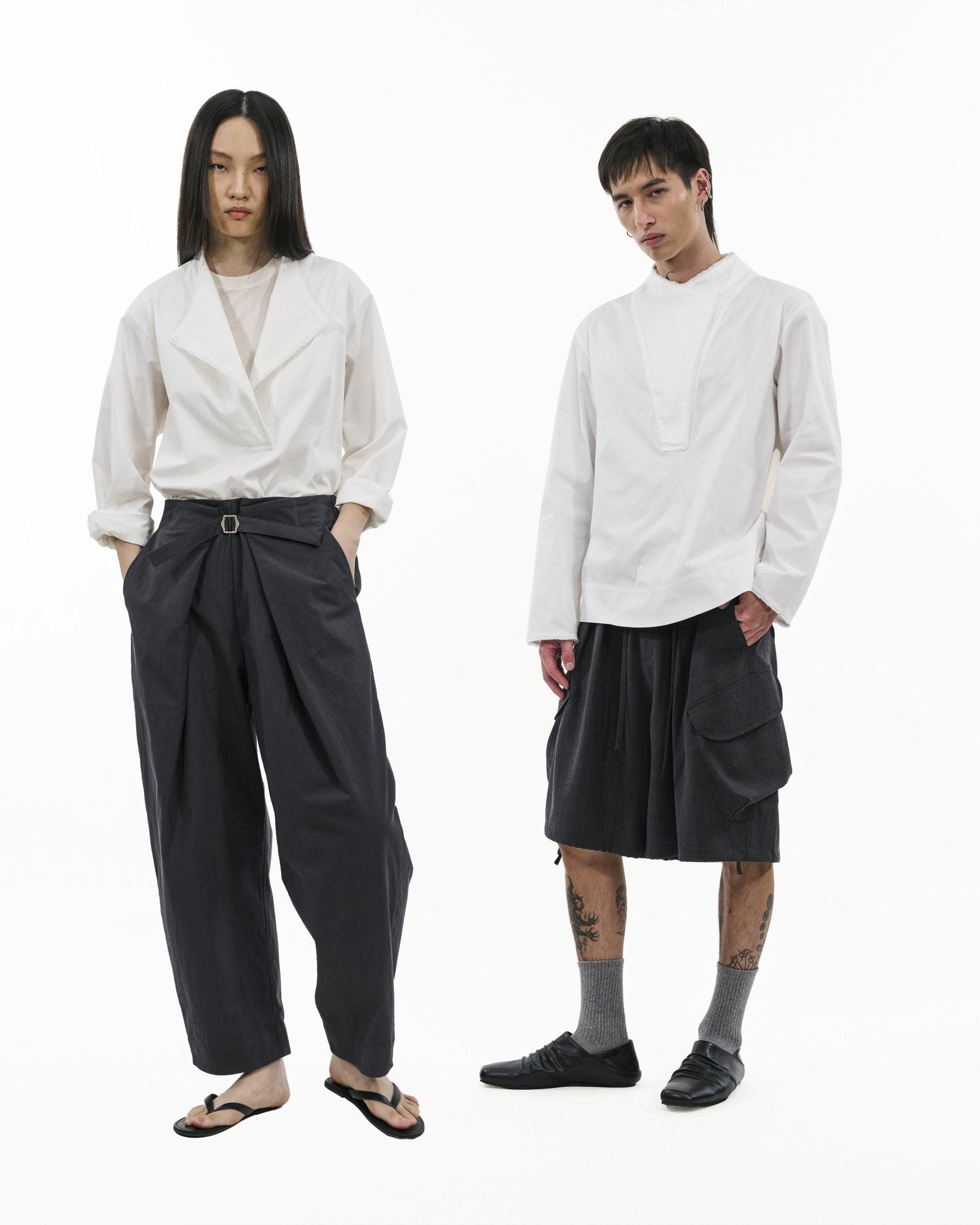 Cross Placket Shirt - G R A Y E