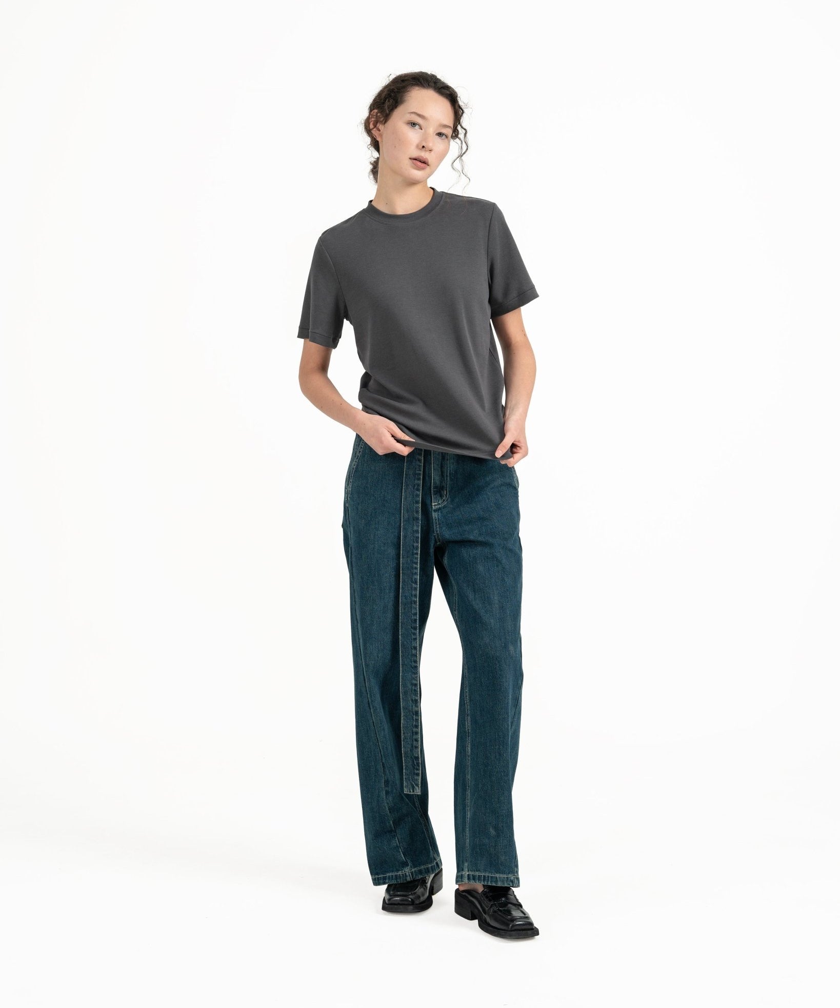 Cupro Classic Tee - Charcoal Gray - G R A Y E
