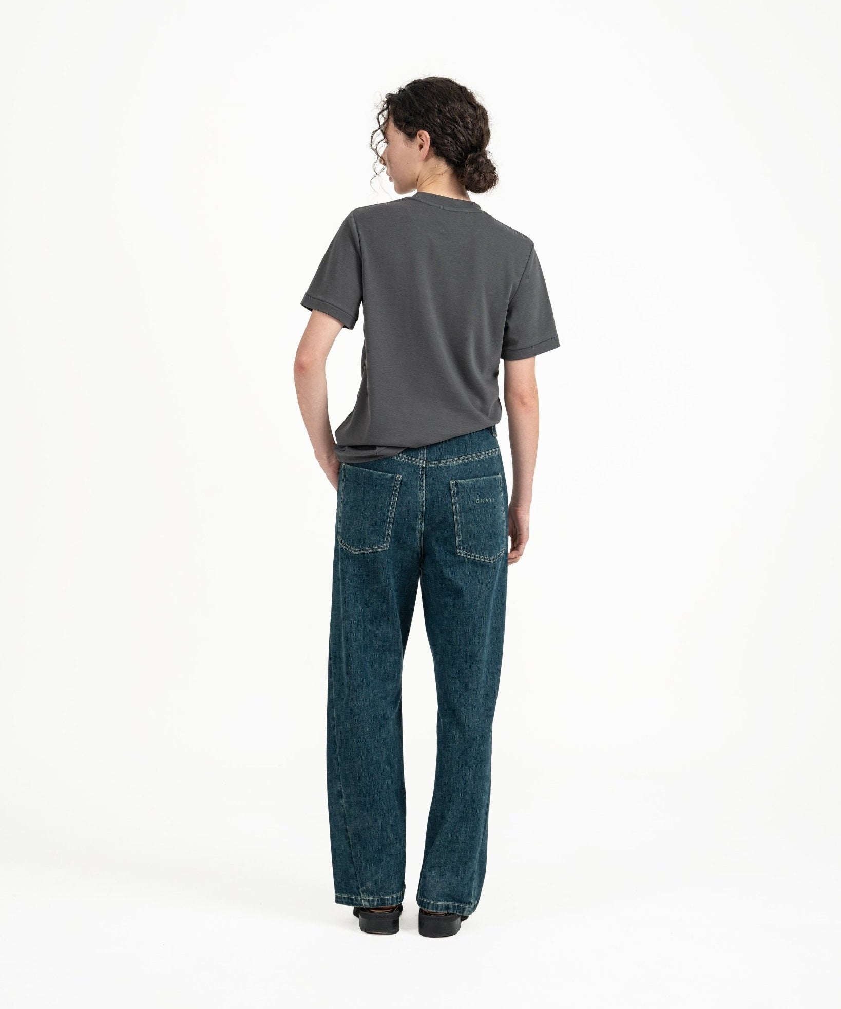 Cupro Classic Tee - Charcoal Gray - G R A Y E