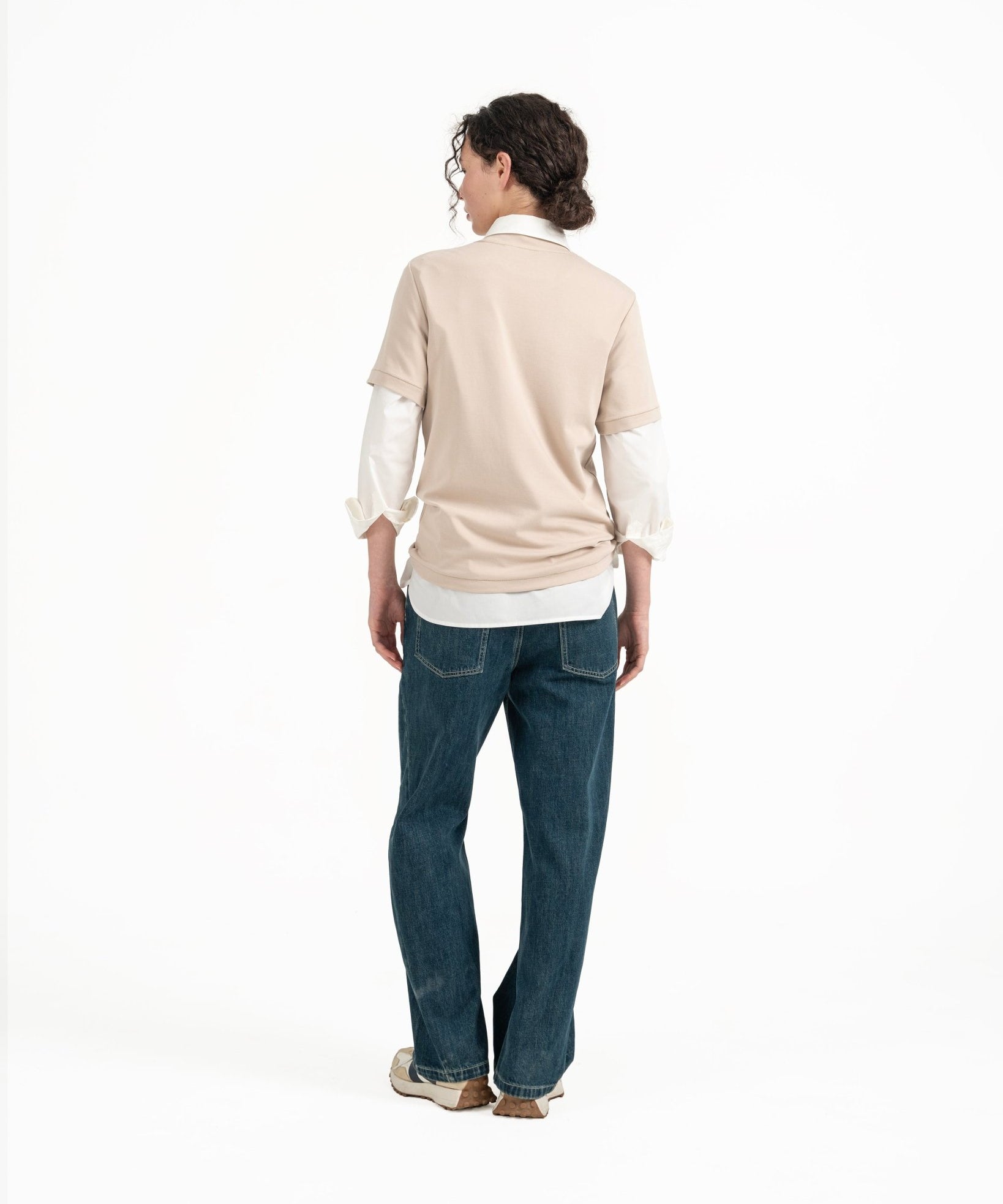Cupro Classic Tee - Stone - G R A Y E