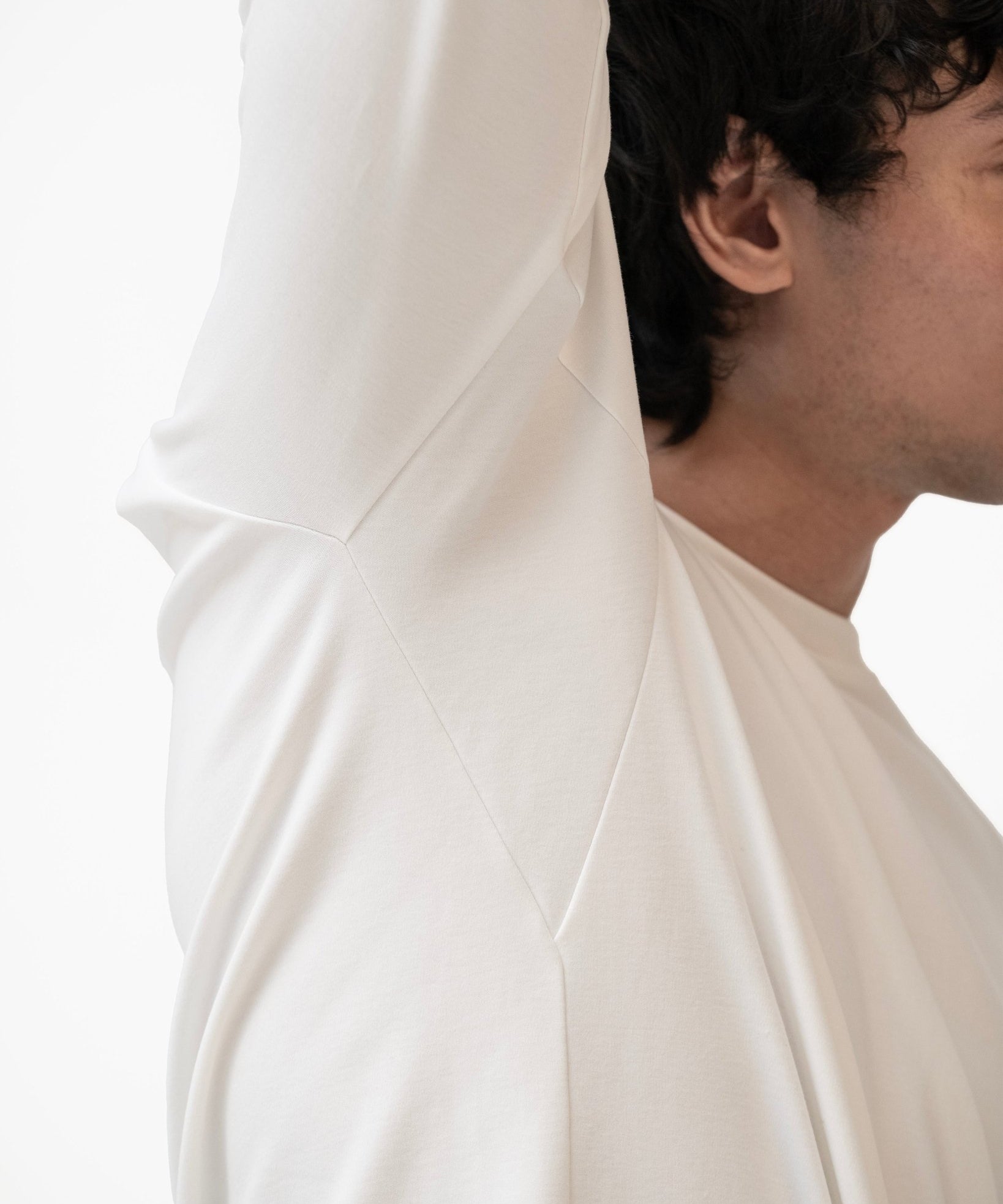 Cupro Long Sleeve Tee - Off White - G R A Y E