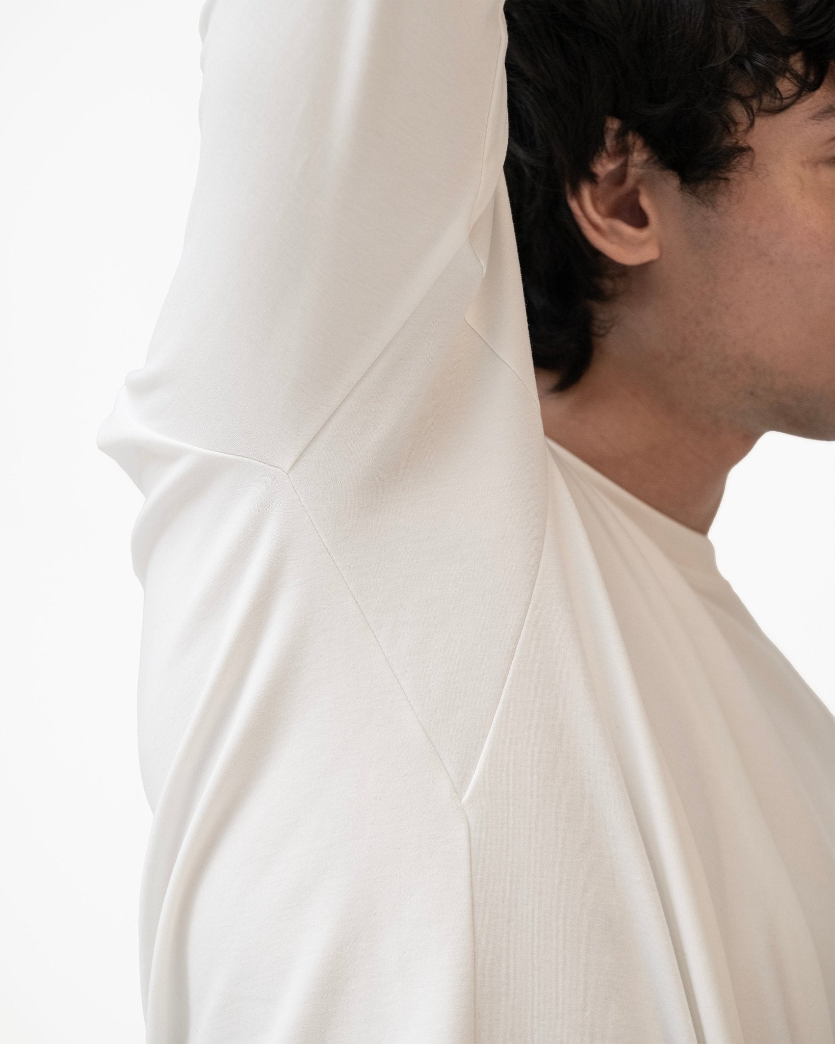 Cupro Long Sleeve Tee - Off White - G R A Y E