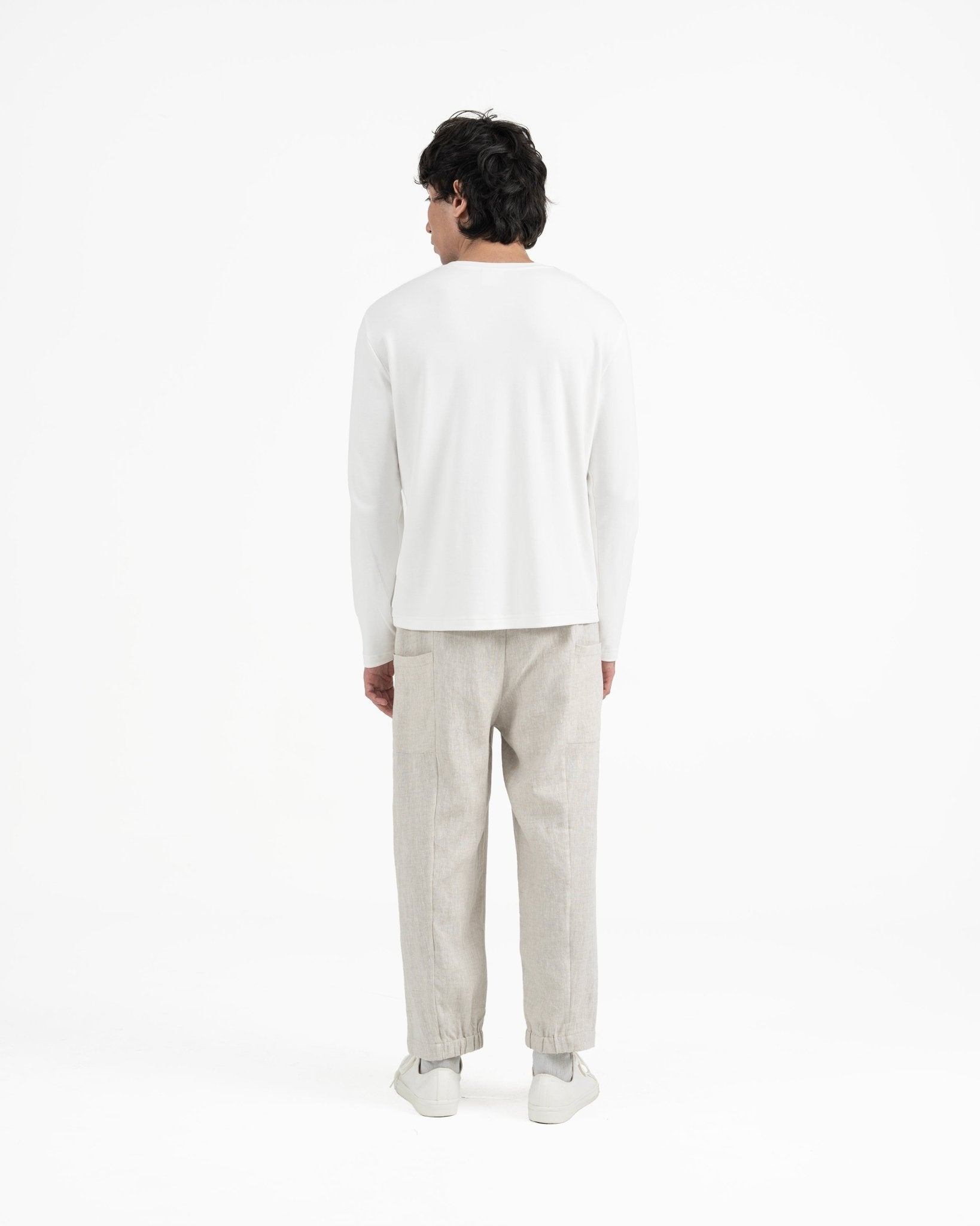 Cupro Long Sleeve Tee - Off White - G R A Y E