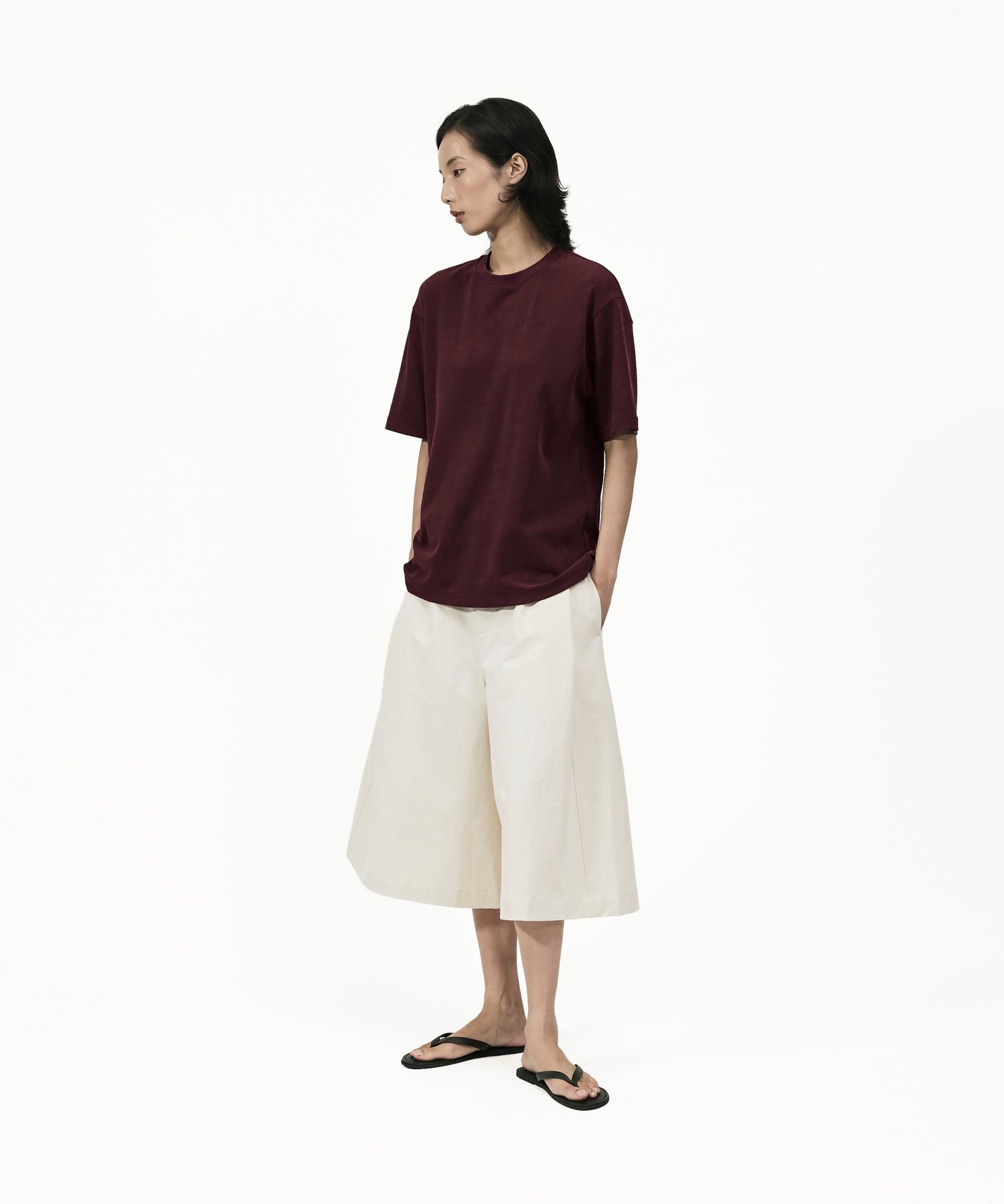 Cupro Signature Tee - Burgundy - G R A Y E