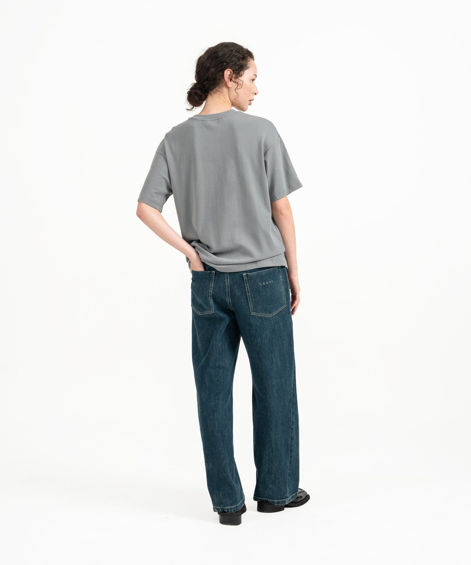 Cupro Signature Tee - Light Slate Gray - G R A Y E
