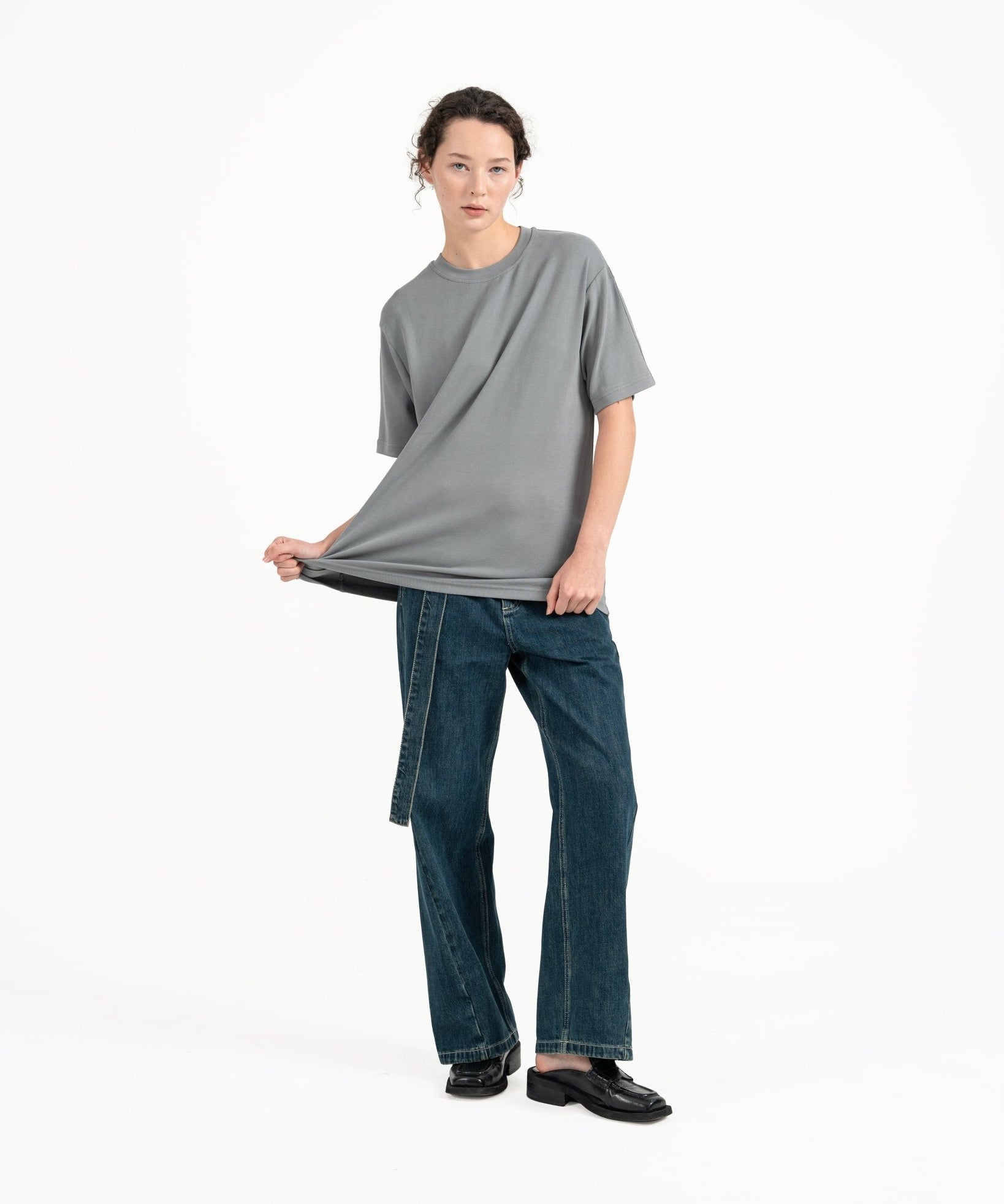 Cupro Signature Tee - Light Slate Gray - G R A Y E