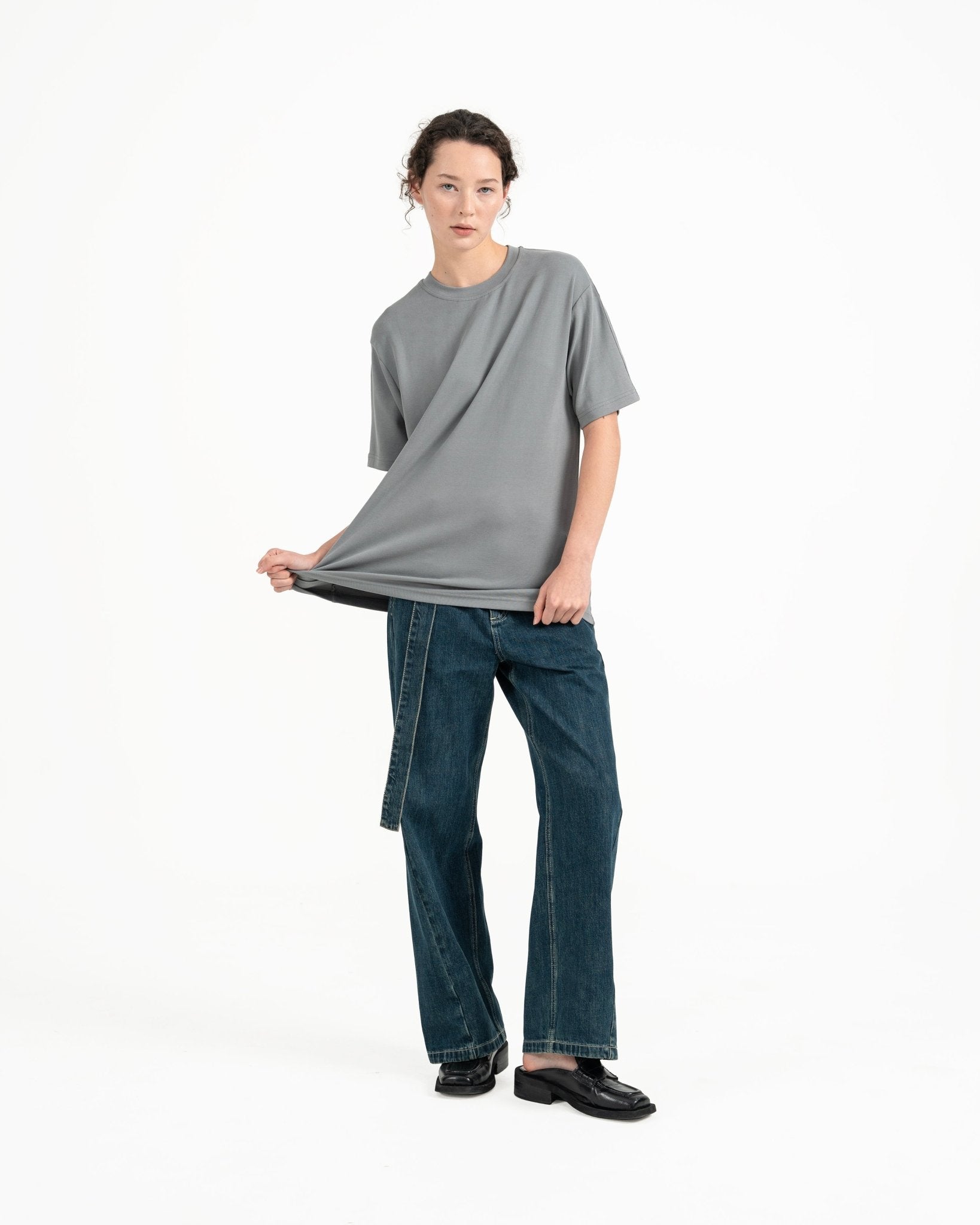 Cupro Signature Tee - Light Slate Gray - G R A Y E