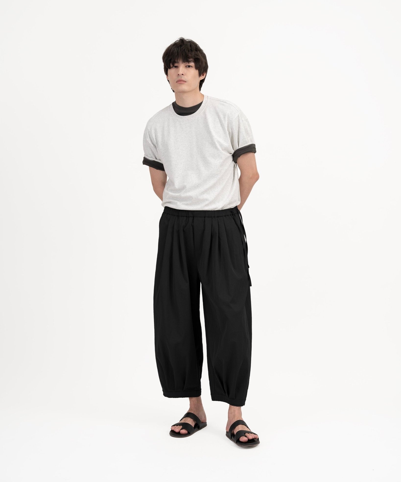 Cupro Signature Tee - Melange White - G R A Y E