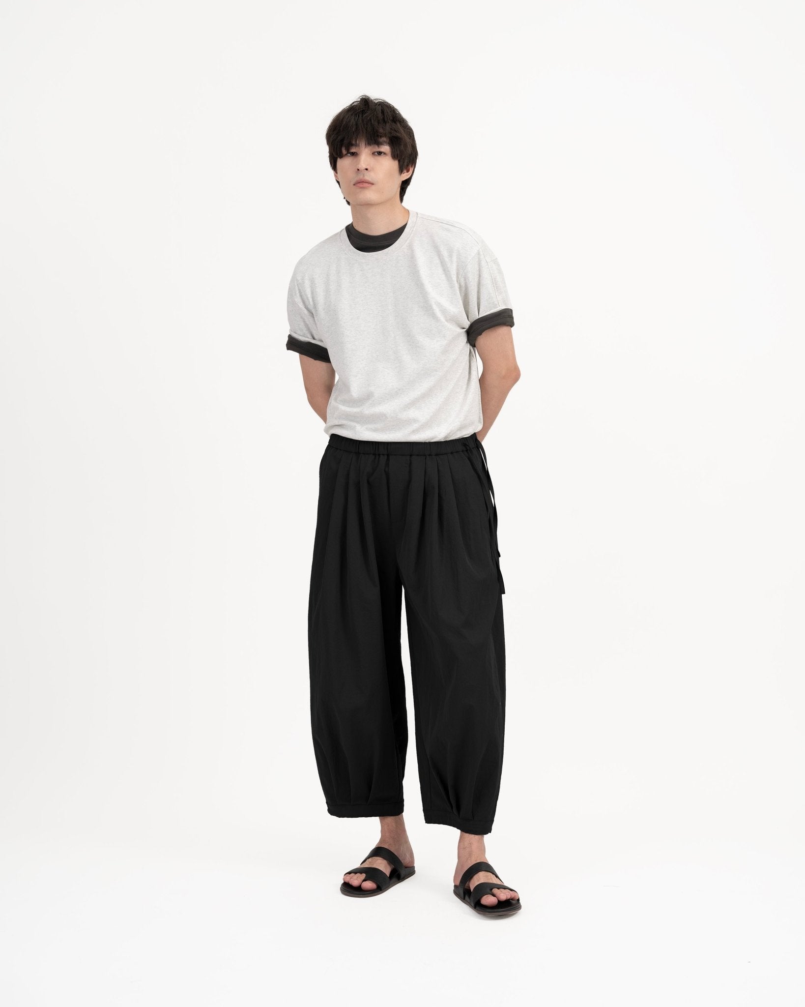 Cupro Signature Tee - Melange White - G R A Y E