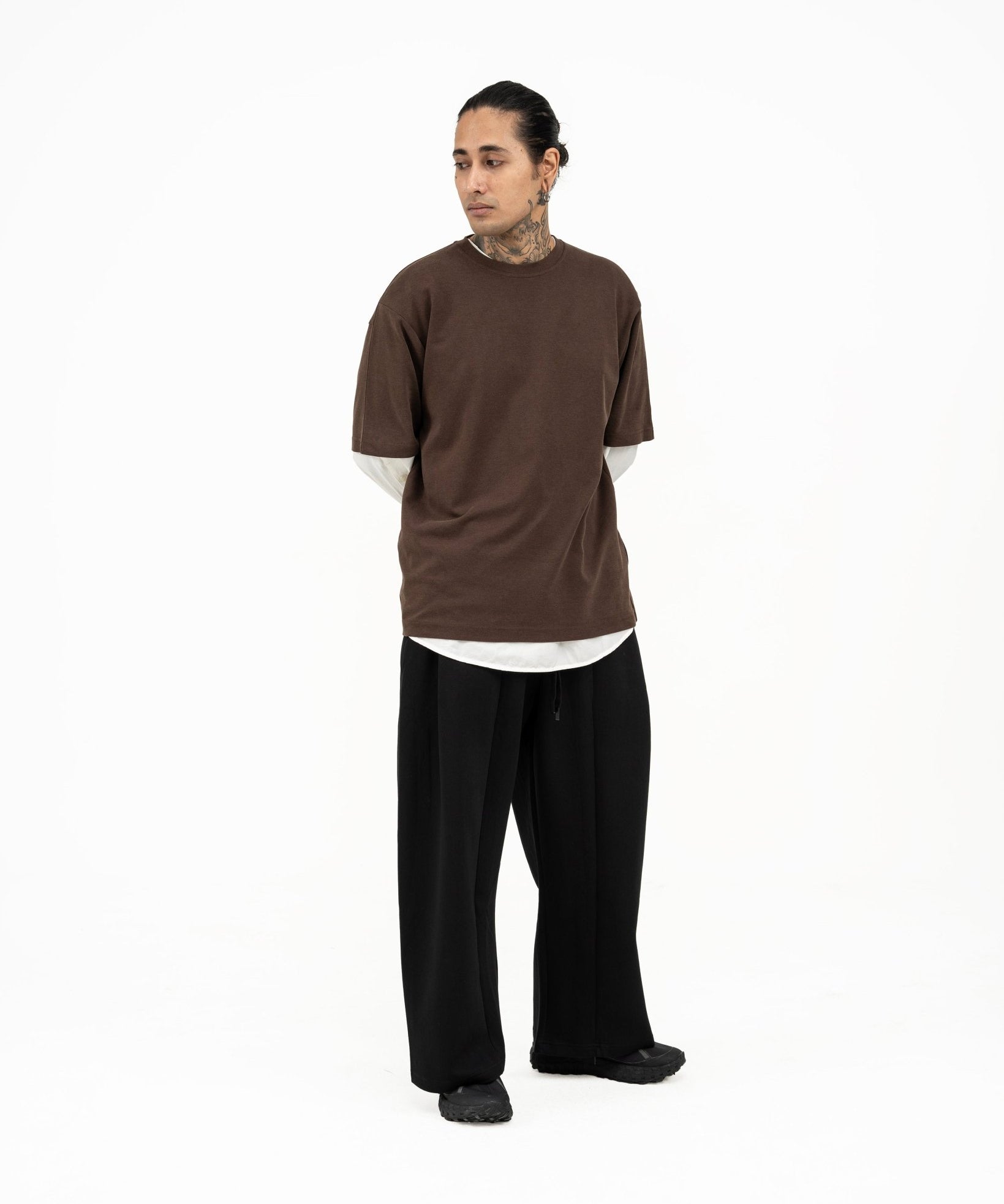 Cupro Signature Tee - Mocha - G R A Y E