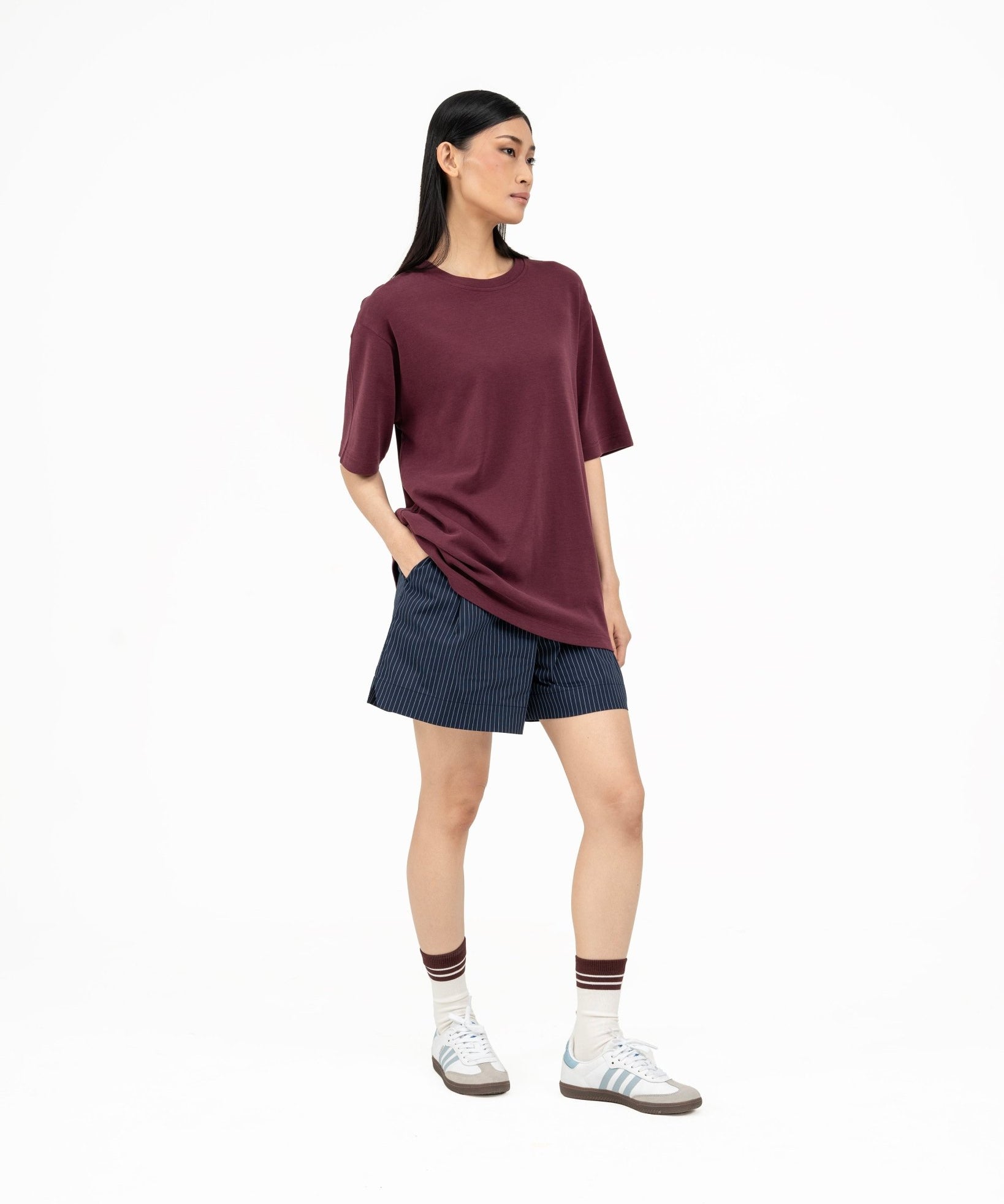 Cupro Signature Tee - Mulberry - G R A Y E