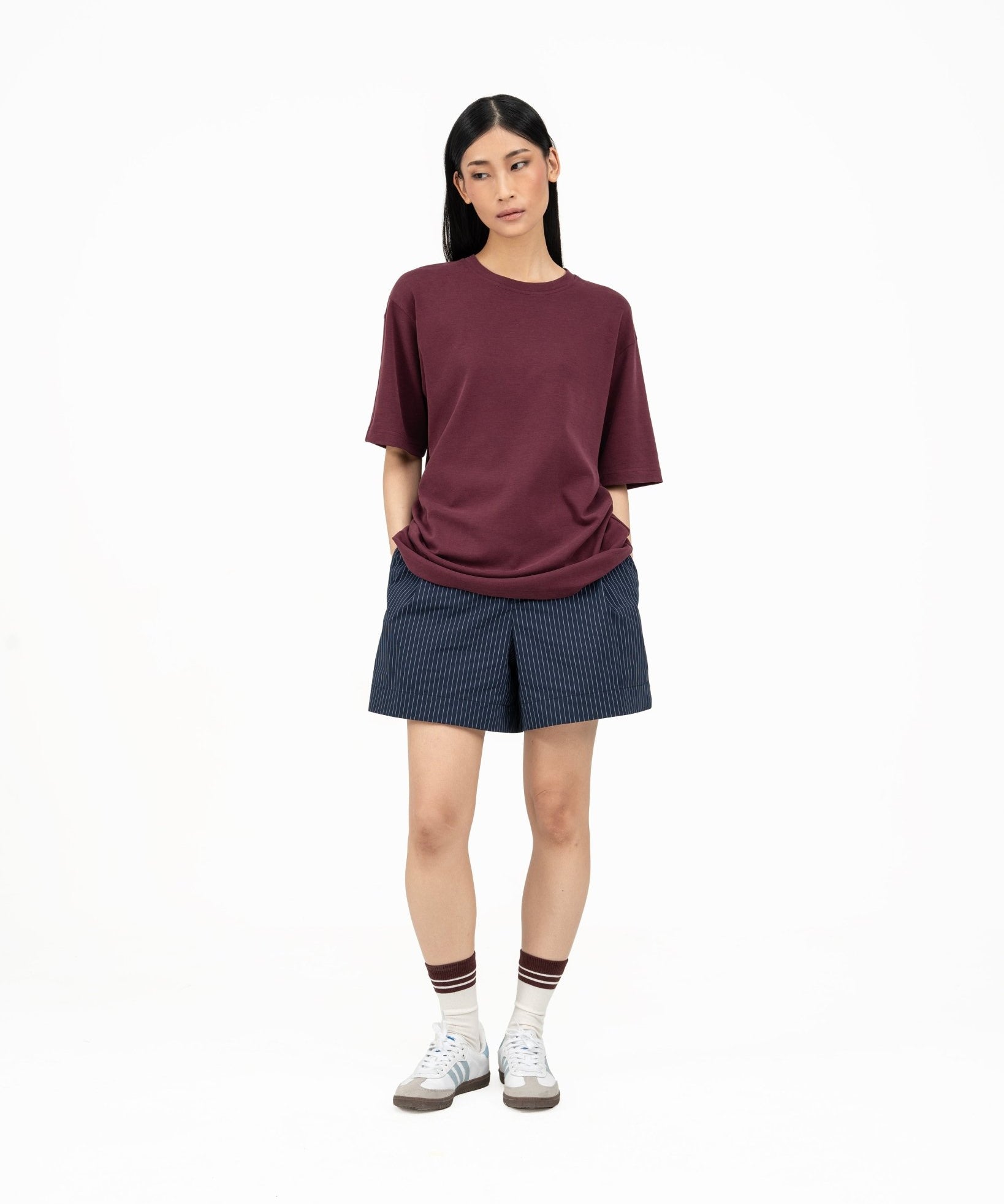 Cupro Signature Tee - Mulberry - G R A Y E