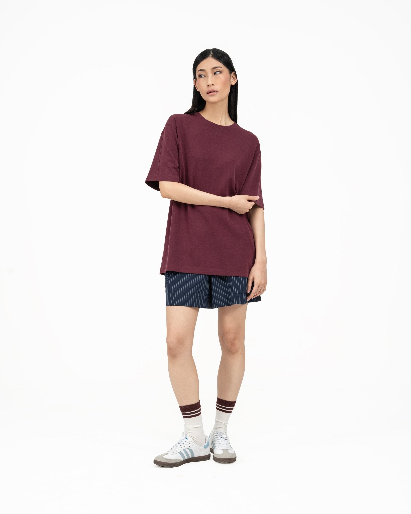 Cupro Signature Tee - Mulberry - G R A Y E