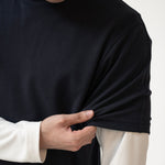 Cupro Signature Tee - Navy - G R A Y E