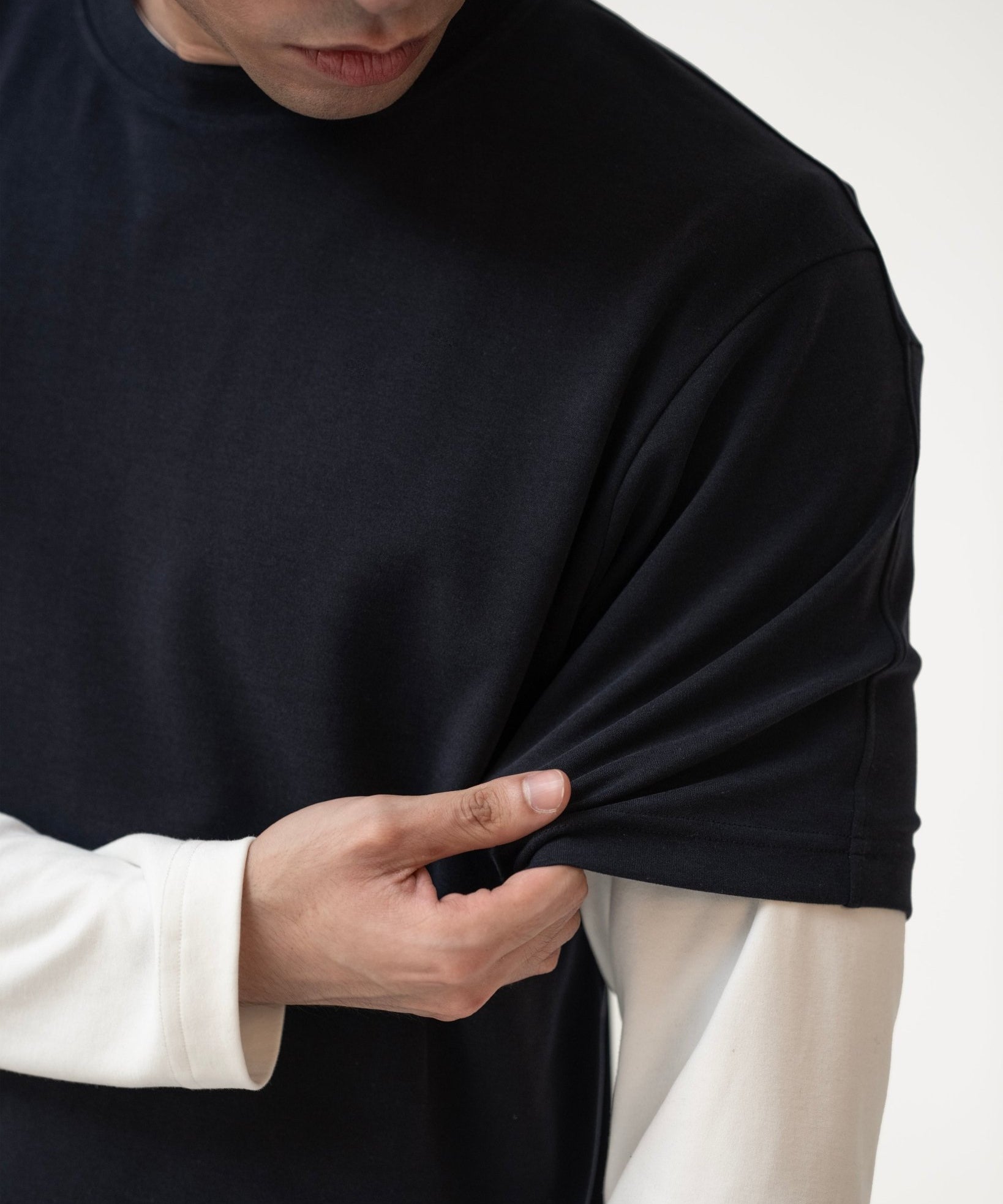 Cupro Signature Tee - Navy - G R A Y E