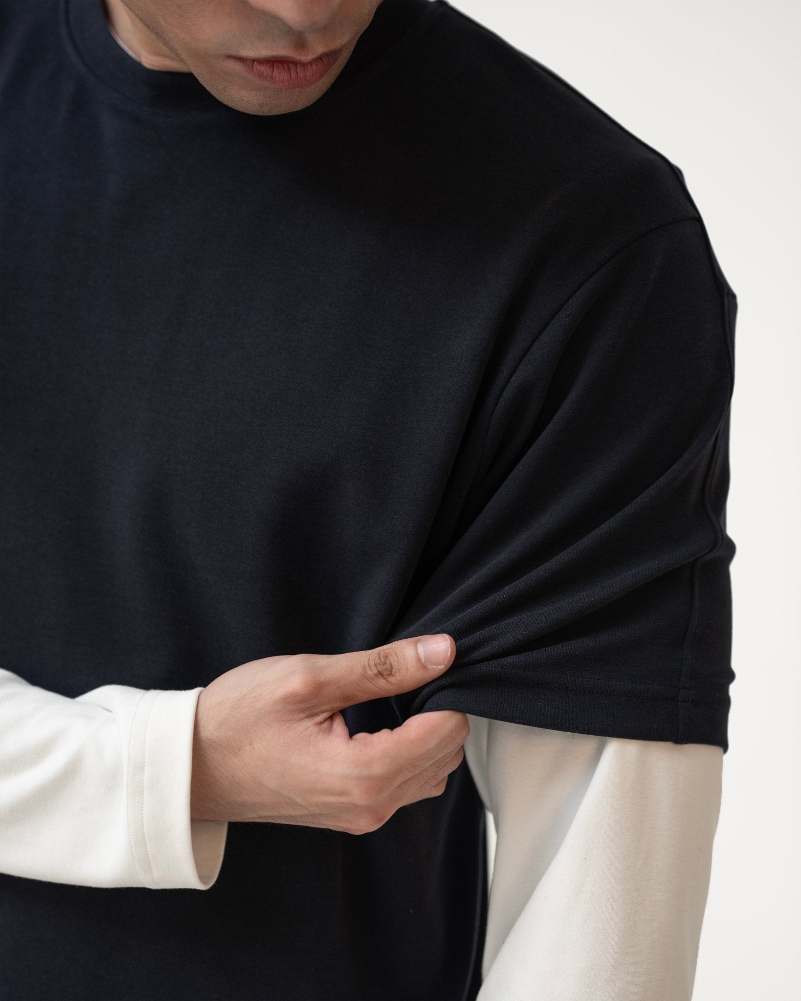 Cupro Signature Tee - Navy - G R A Y E