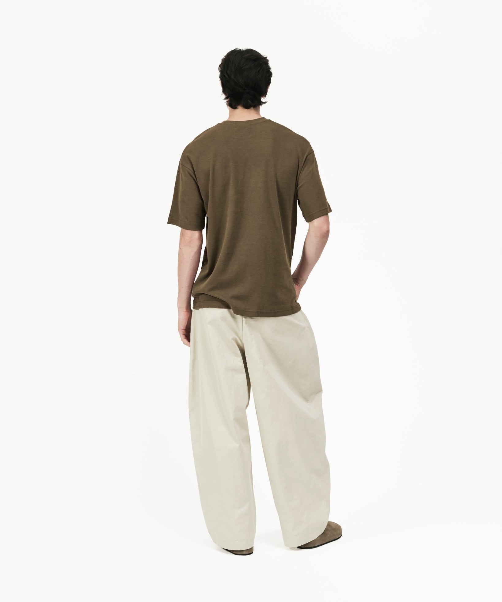 Cupro Signature Tee - Olive - G R A Y E