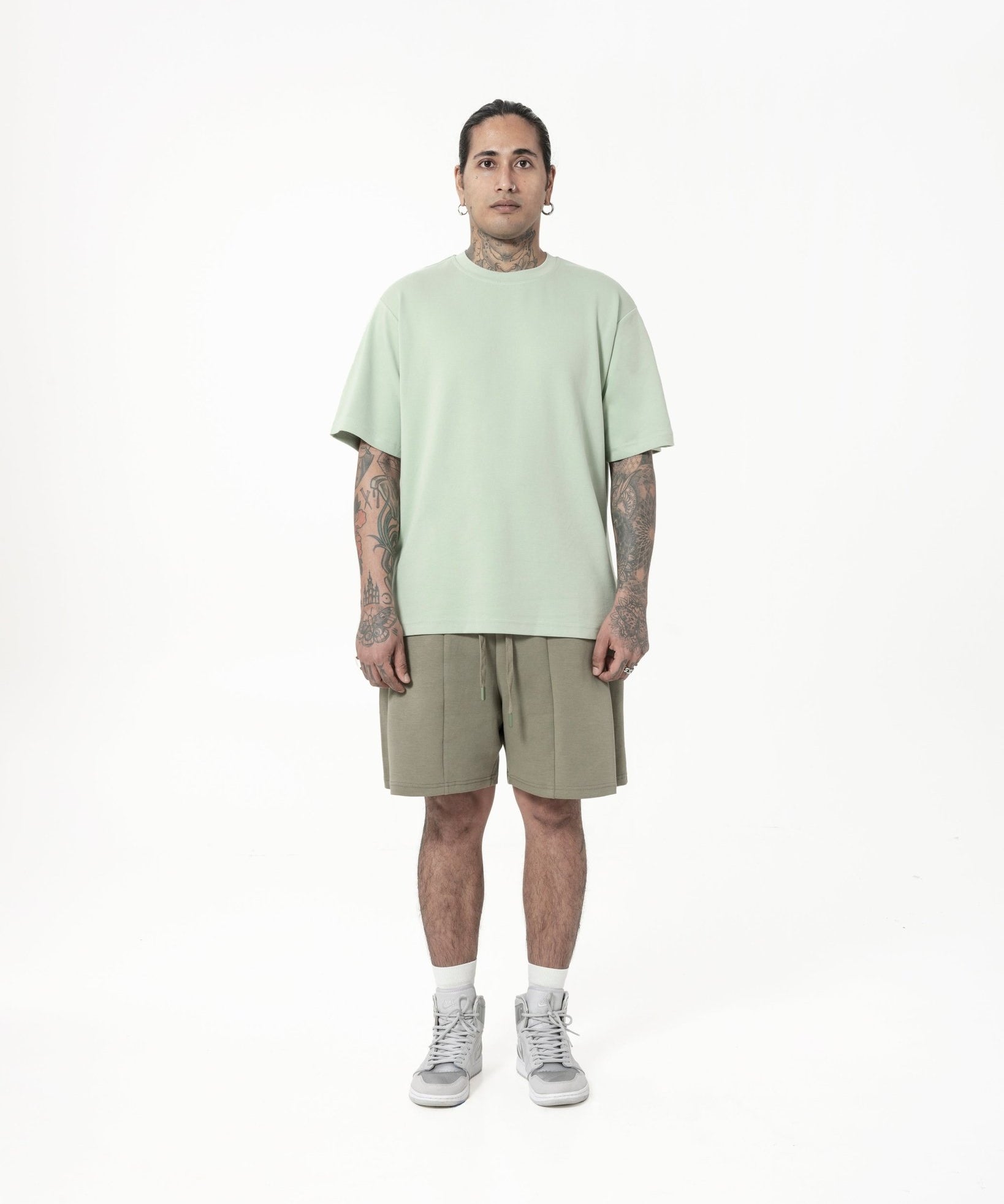 Cupro Signature Tee - Pistachio Green - G R A Y E