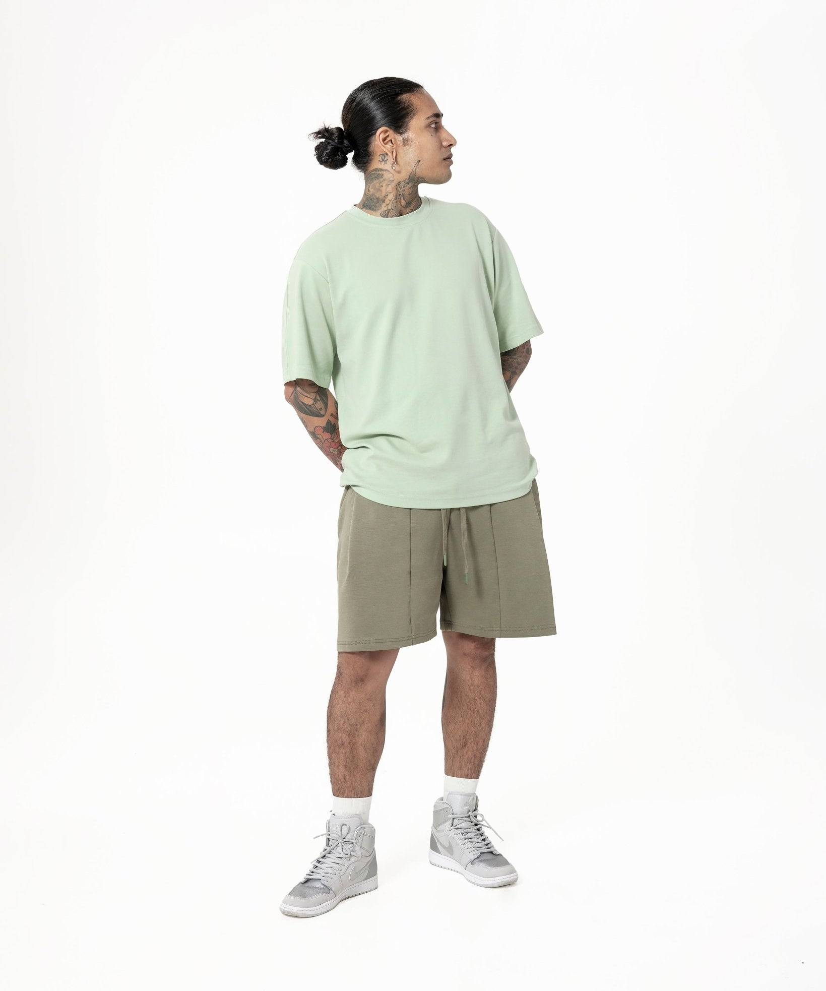 Cupro Signature Tee - Pistachio Green - G R A Y E