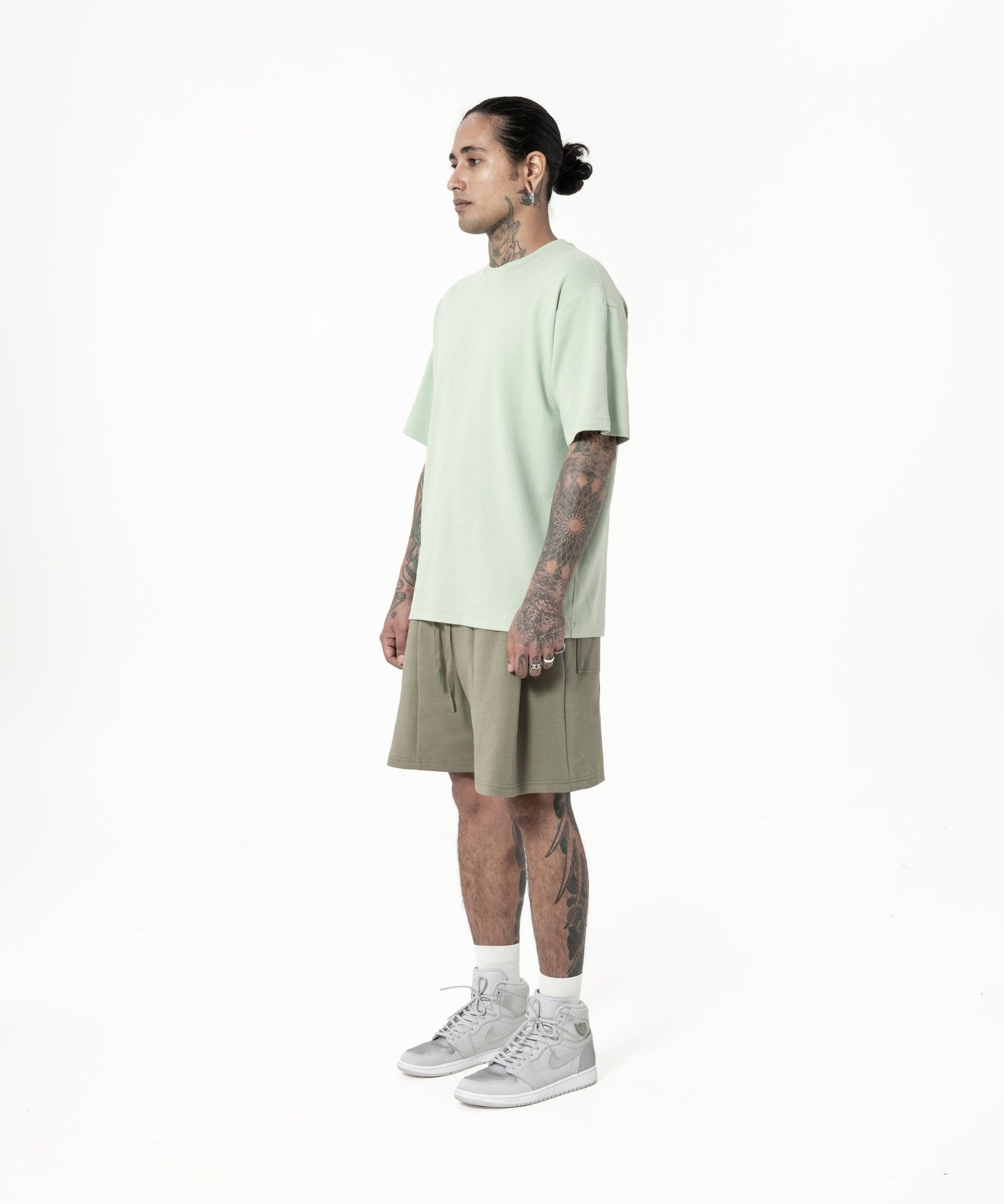 Cupro Signature Tee - Pistachio Green - G R A Y E