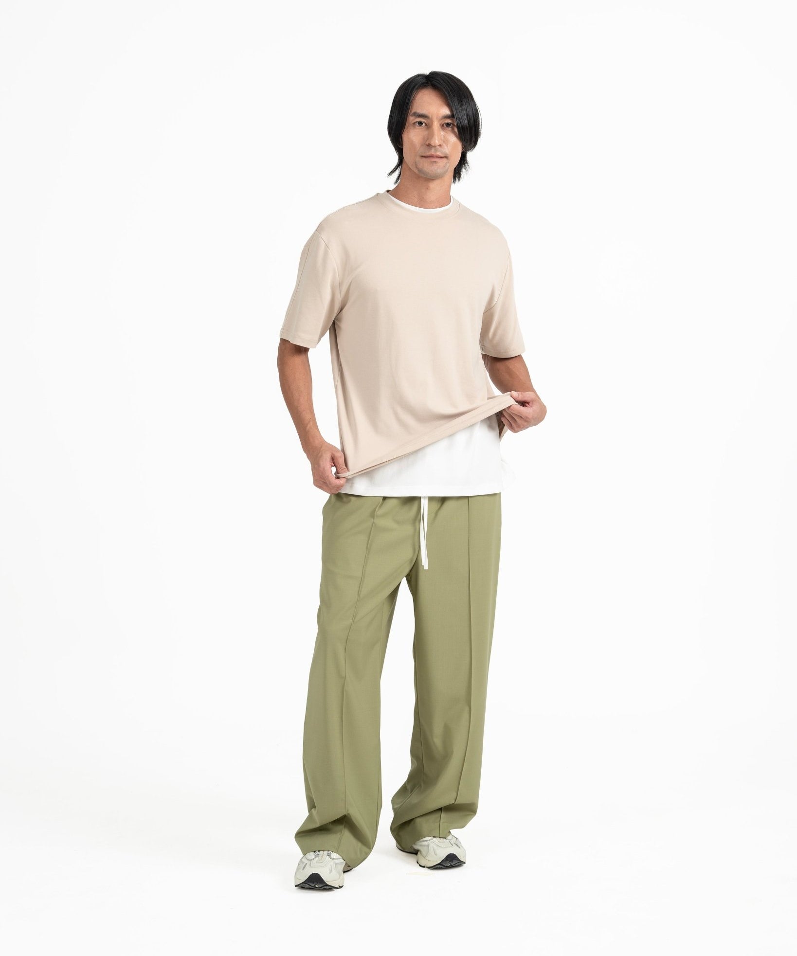 Cupro Signature Tee - Stone - G R A Y E