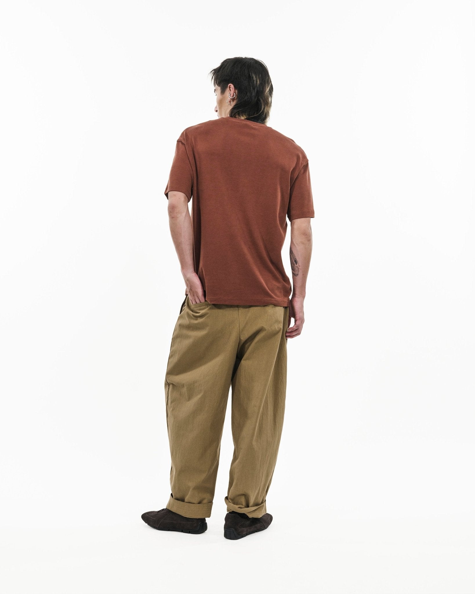 Cupro Signature Tee - Terracotta - G R A Y E