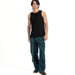Cupro Sleeveless Tee - Black - G R A Y E