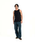 Cupro Sleeveless Tee - Black - G R A Y E