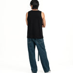 Cupro Sleeveless Tee - Black - G R A Y E