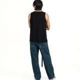Cupro Sleeveless Tee - Black - G R A Y E