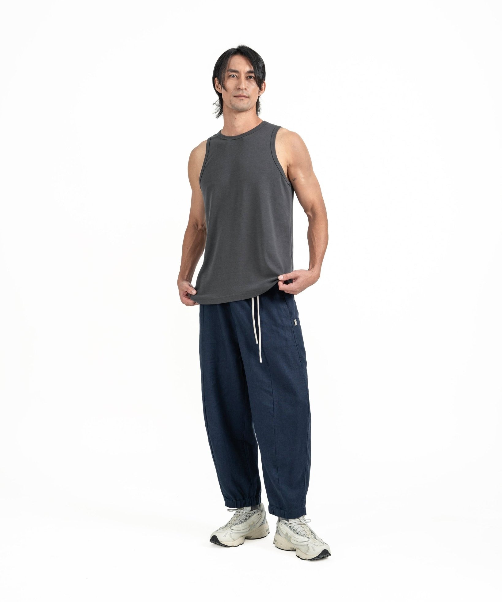 Cupro Sleeveless Tee - Charcoal Gray - G R A Y E