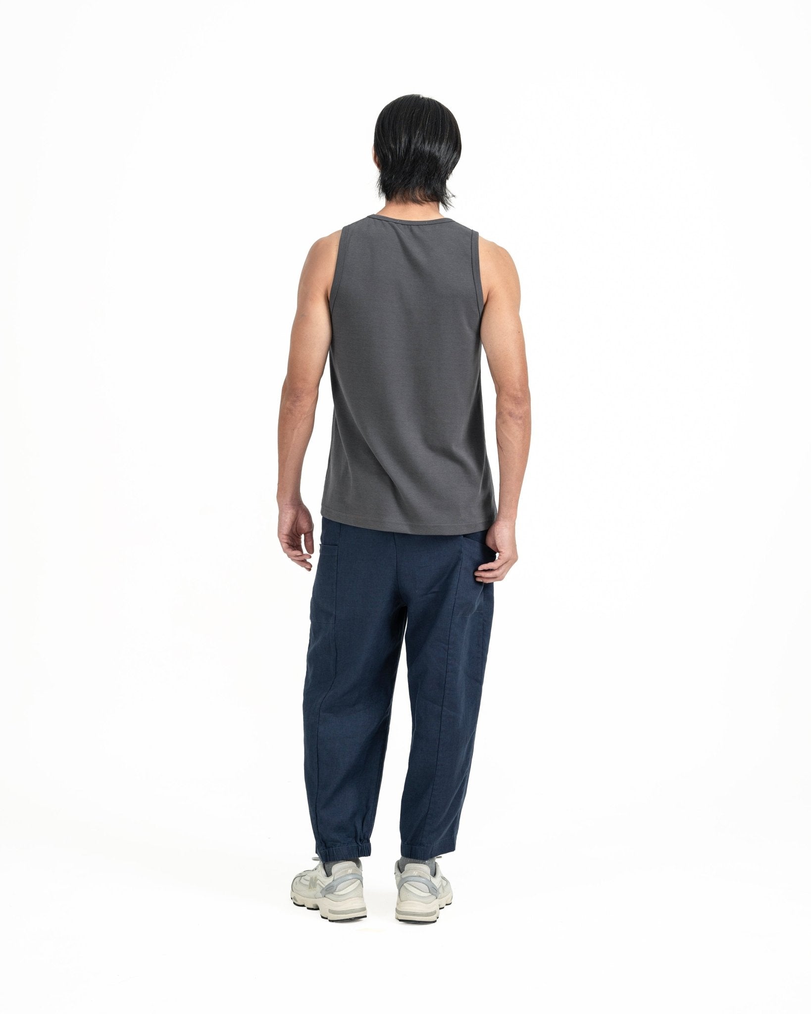 Cupro Sleeveless Tee - Charcoal Gray - G R A Y E