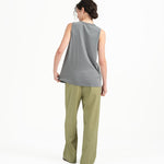 Cupro Sleeveless Tee - Light Slate Gray - G R A Y E
