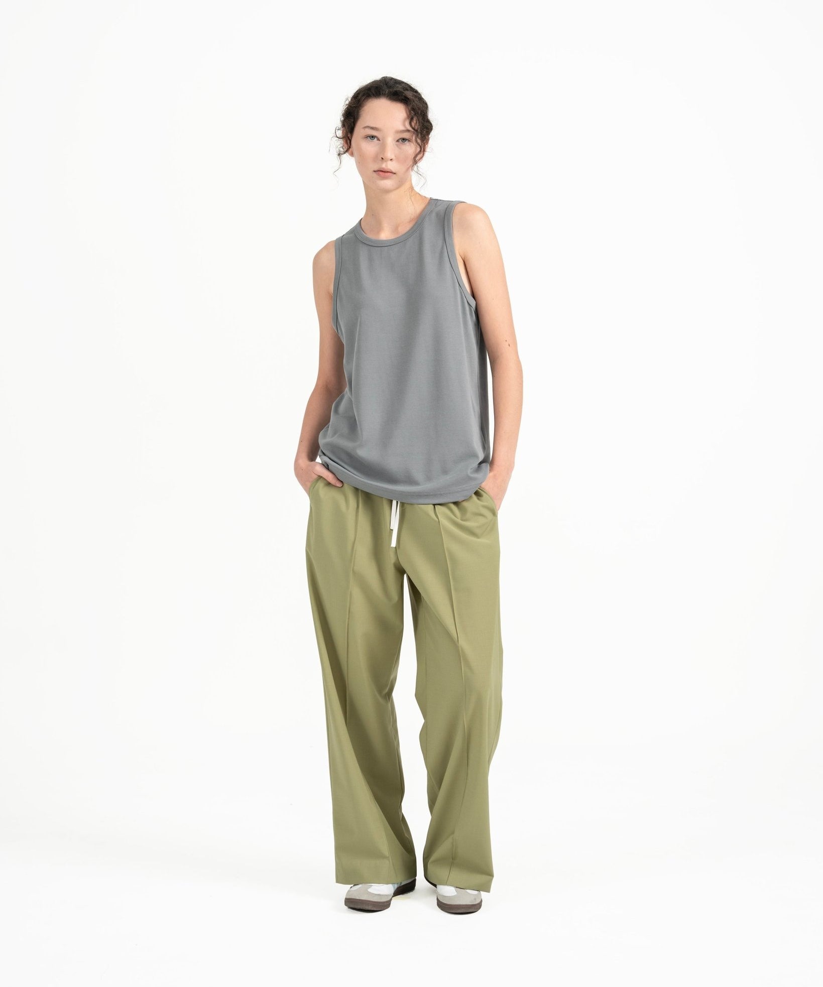 Cupro Sleeveless Tee - Light Slate Gray - G R A Y E