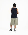 Cupro Sleeveless Tee - Navy - G R A Y E