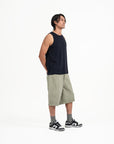 Cupro Sleeveless Tee - Navy - G R A Y E