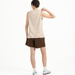 Cupro Sleeveless Tee - Stone - G R A Y E