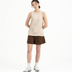 Cupro Sleeveless Tee - Stone - G R A Y E