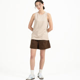 Cupro Sleeveless Tee - Stone - G R A Y E