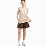 Cupro Sleeveless Tee - Stone - G R A Y E