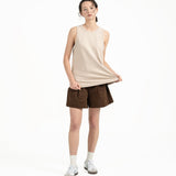 Cupro Sleeveless Tee - Stone - G R A Y E
