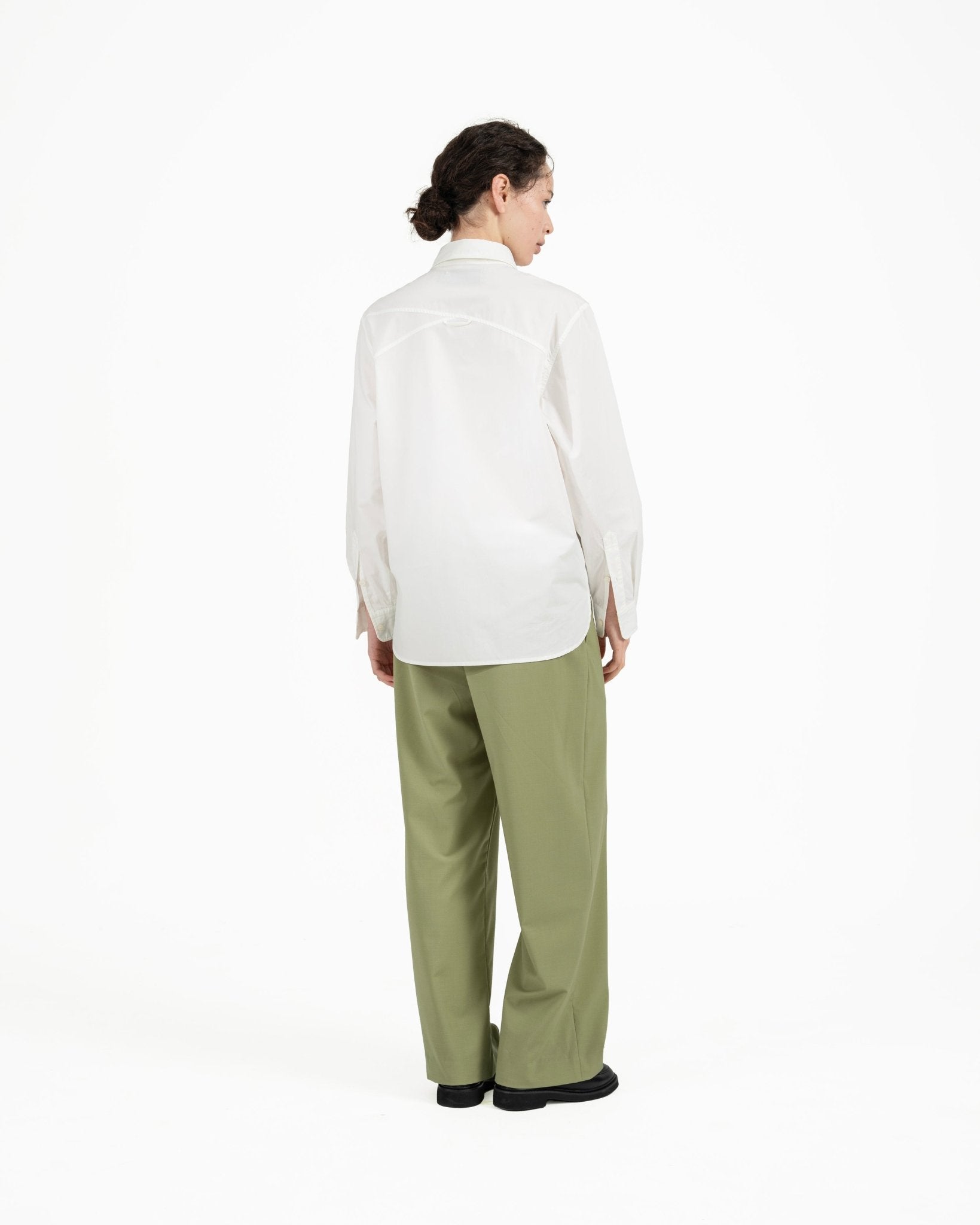 Cut - out Placket Shirt - Off White - G R A Y E