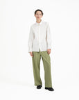 Cut - out Placket Shirt - Off White - G R A Y E